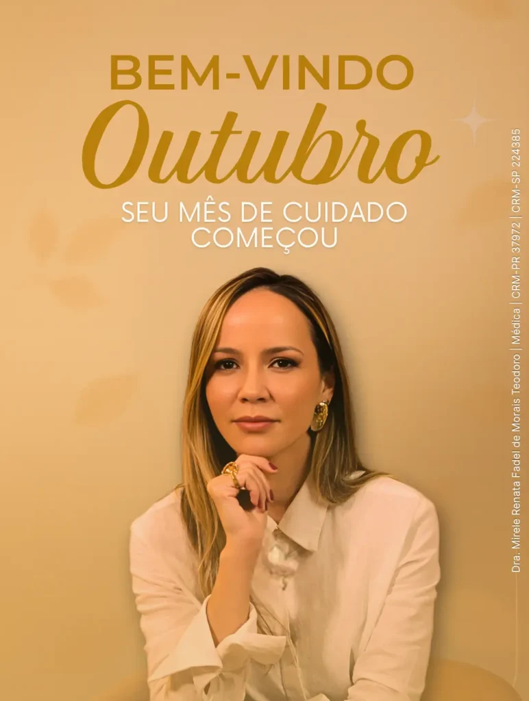 🍂 Outubro chegou trazendo a energia da renovação! É um ótimo momento para cuidar de si, preparar a pele e o corpo para as próximas estações e alinhar seus protocolos de saúde com consciência e planejamento. Cada estação pede cuidados específicos. Na clínica, a Dra. Mirele Fadel desenvolve protocolos individualizados que respeitam as suas necessidades, sempre com foco na segurança e na técnica médica. O maior presente que você pode se dar em outubro é reservar um tempo para cuidar de si. Porque quando você se sente bem, tudo ao redor floresce também. ✨ Quer saber qual abordagem de tratamento é a mais indicada para o seu momento? Agende sua consulta médica e inicie um plano de cuidados elaborado para você. #dramirelefadel #procedimentosesteticos #harmonizacaofacial #saudedapele #outubro #cuidadoscomapele AVISO LEGAL: Este post tem caráter informativo e educacional. Os resultados relativos aos procedimentos podem variar de pessoa para pessoa. A consulta médica é indispensável para avaliação e indicação do tratamento ideal para você. Dra. Mirele Renata Fadel de Morais Teodoro | Médica CRM-PR 37972 | CRM-SP 224385