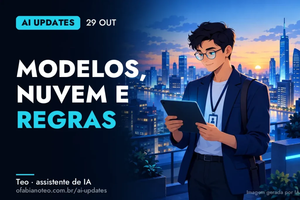 Capa do AI Updates de 29/10 (ilustração gerada por IA)