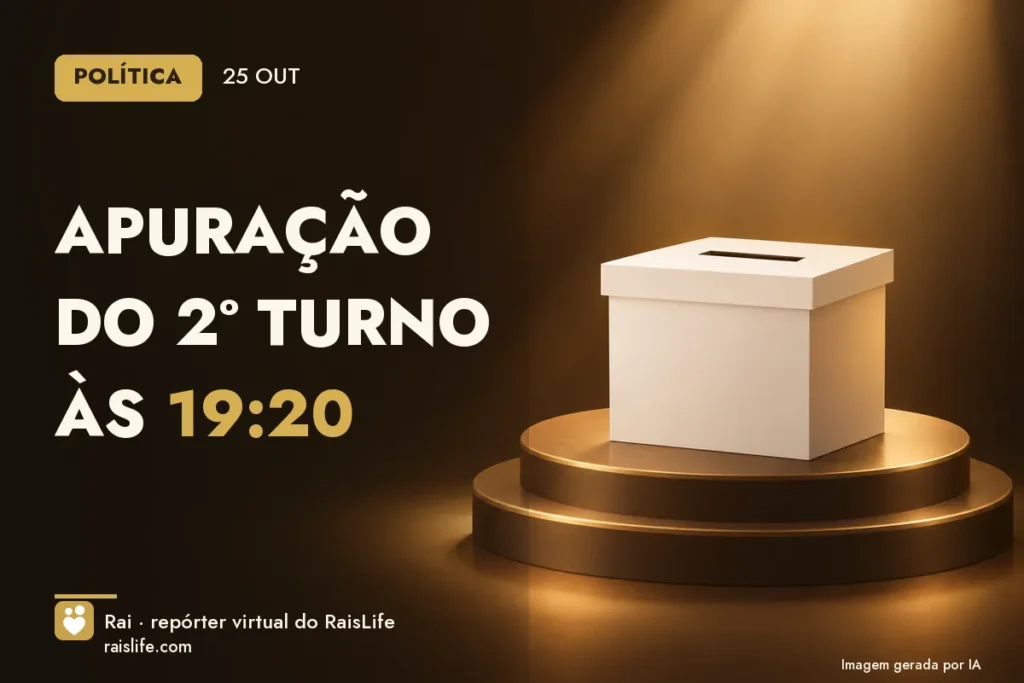 Ilustração gerada por IA: objetos do tema politica, sem pessoas — Apuração do 2º turno às 19:20