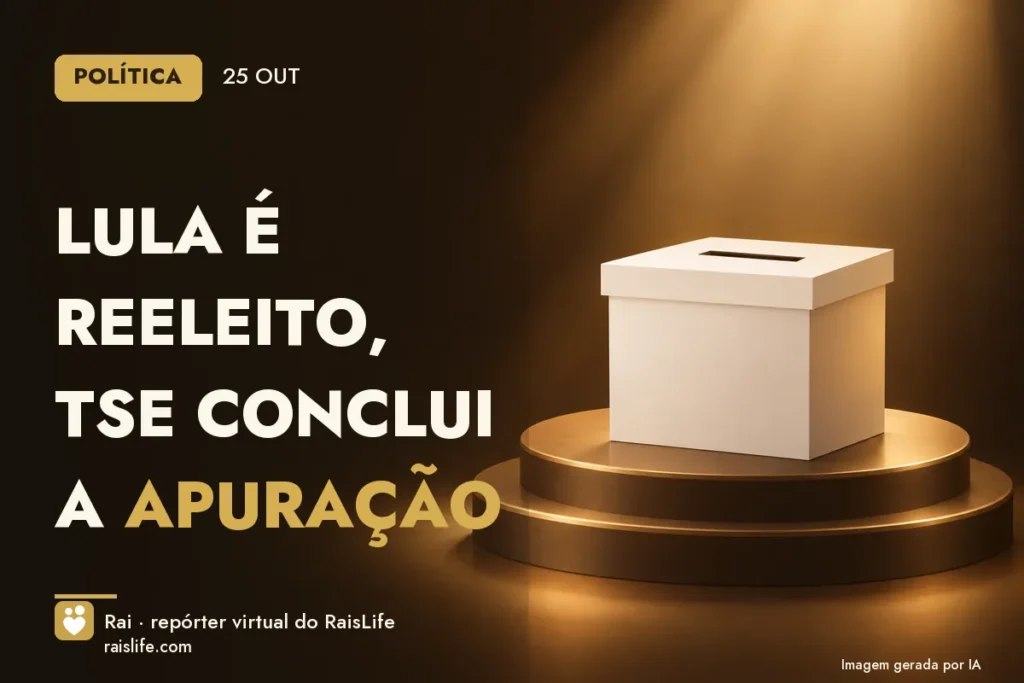 Ilustração gerada por IA: objetos do tema politica, sem pessoas — Lula é reeleito, TSE conclui a apuração