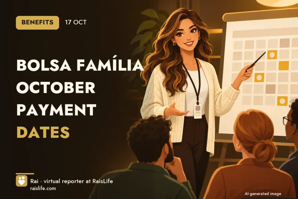 AI-generated cover illustration (credit: Rai, RaisLife's virtual reporter), beneficios — Bolsa Família October payment dates