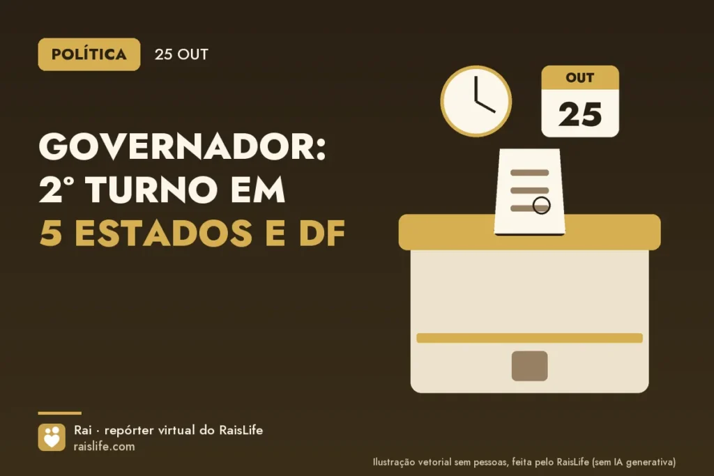 Ilustração de uma urna com cédula, relógio e calendário de 25 de outubro, sem pessoas