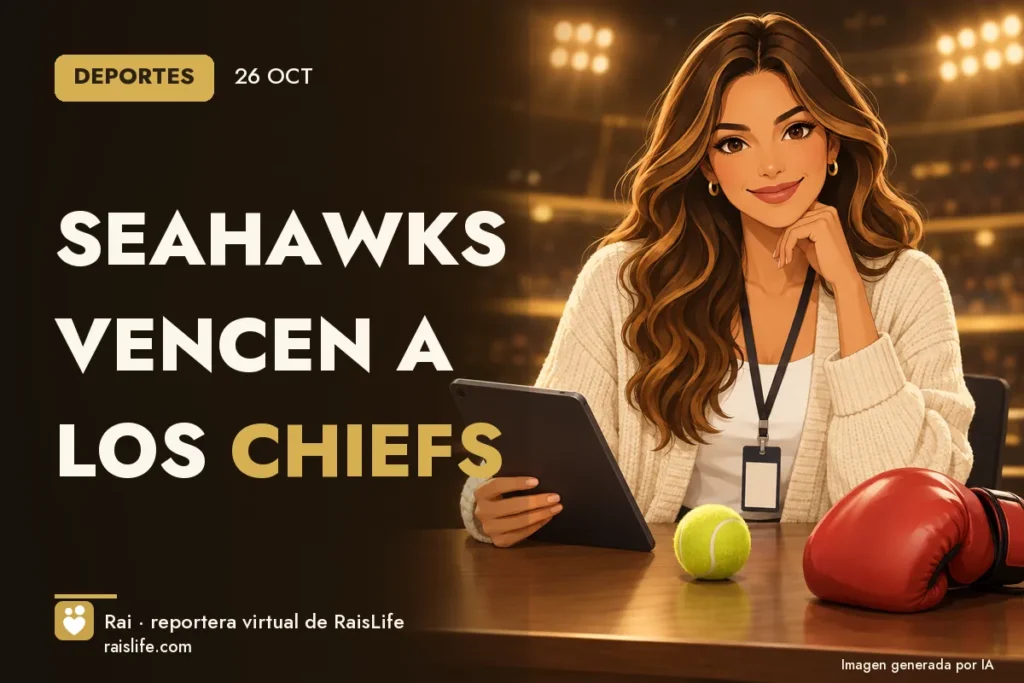 Portada ilustrada generada por IA (crédito: Rai, la reportera virtual de RaisLife), esportes — Seahawks vencen a los Chiefs