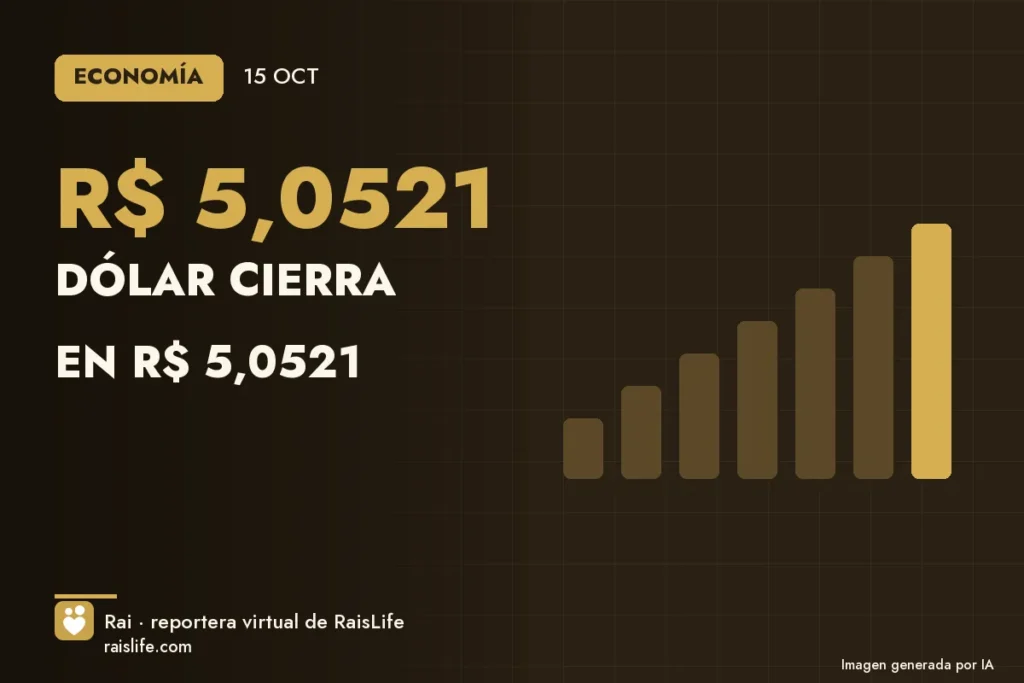 Portada ilustrada generada por IA (crédito: Rai, la reportera virtual de RaisLife), economía — Dólar cierra en R$ 5,0521