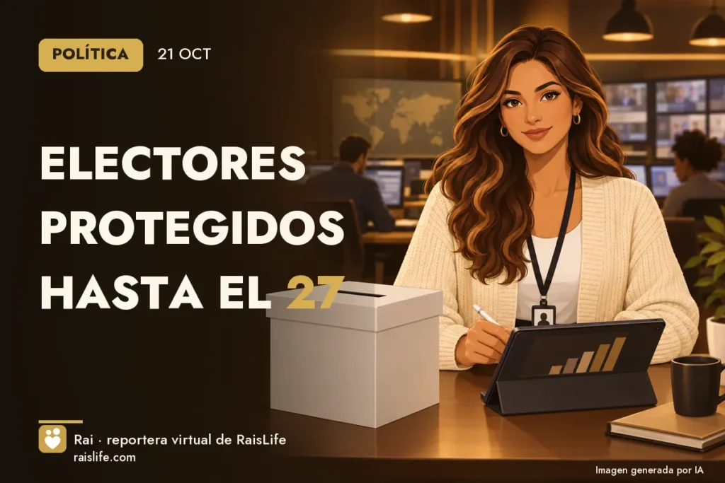 Portada ilustrada generada por IA (crédito: Rai, la reportera virtual de RaisLife), política — Electores protegidos hasta el 27