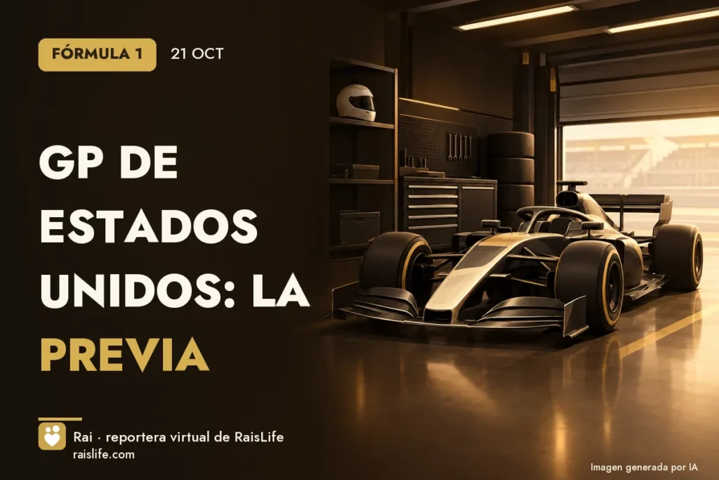 Portada ilustrada generada por IA (crédito: Rai, la reportera virtual de RaisLife), formula-1 — GP de Estados Unidos: la previa