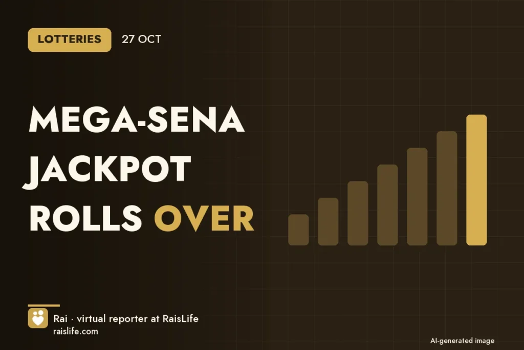 AI-generated cover illustration (credit: Rai, RaisLife's virtual reporter), lottery — Mega-Sena jackpot rolls over