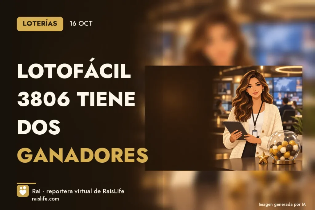 Portada ilustrada generada por IA (crédito: Rai, la reportera virtual de RaisLife), loterías — Lotofácil 3806 tiene dos ganadores