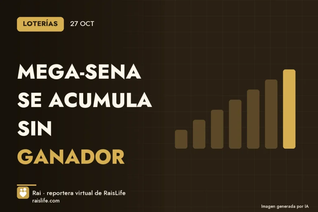 Portada ilustrada generada por IA (crédito: Rai, la reportera virtual de RaisLife), loterías — Mega-Sena se acumula sin ganador