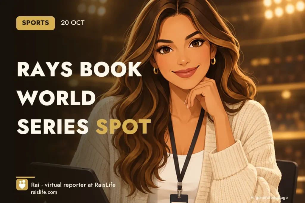 AI-generated cover illustration (credit: Rai, RaisLife's virtual reporter), esportes — Rays book World Series spot