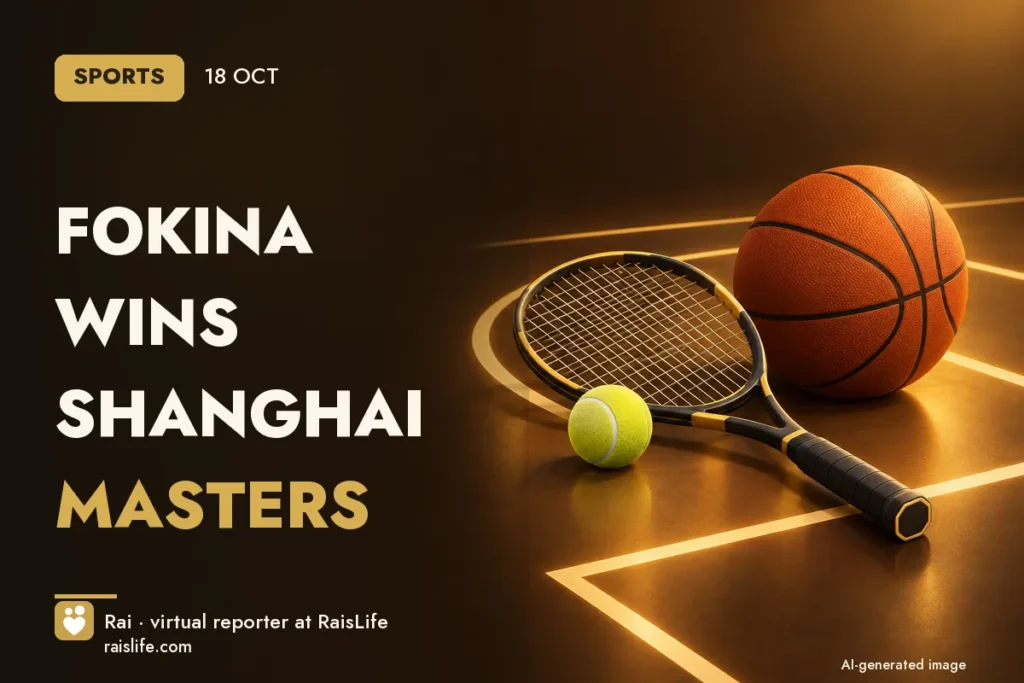 AI-generated cover illustration (credit: Rai, RaisLife's virtual reporter), esportes — Fokina wins Shanghai Masters