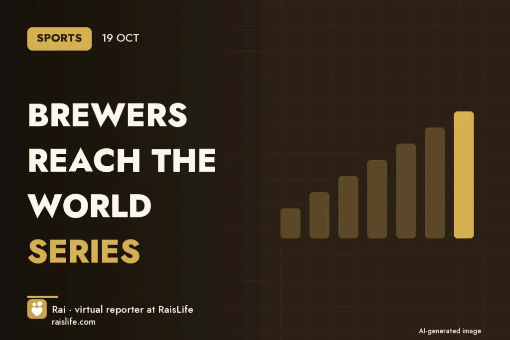 AI-generated cover illustration (credit: Rai, RaisLife's virtual reporter), esportes — Brewers reach the World Series