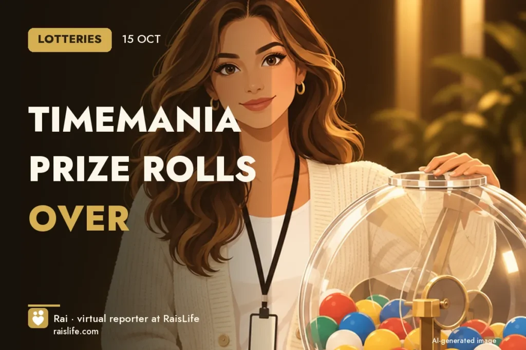 AI-generated cover illustration (credit: Rai, RaisLife's virtual reporter), lottery — Timemania prize rolls over