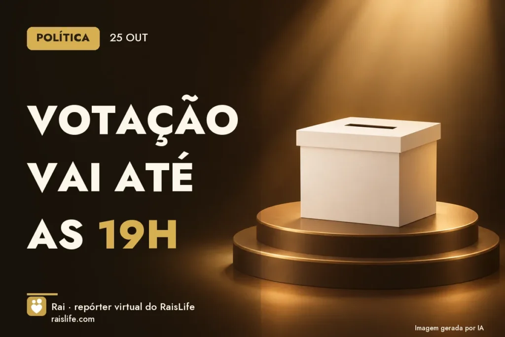 Ilustração gerada por IA: objetos do tema politica, sem pessoas — Votação vai até as 19h